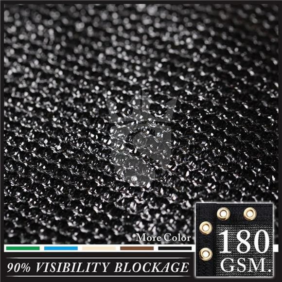 5' x 50' Black Fence Screen Windscreen Cover Netting Mesh Fabric Cloth - Picture 5 of 6